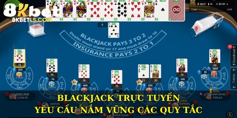 Blackjack trực tuyến yêu cầu nắm vững các quy tắc